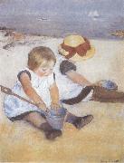 Two Children on the Beach Mary Cassatt